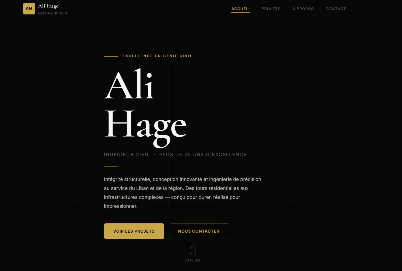 Ali Hage engineer CV and portfolio website