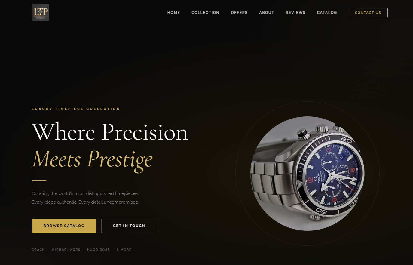 LTP Watches luxury watch catalogue website