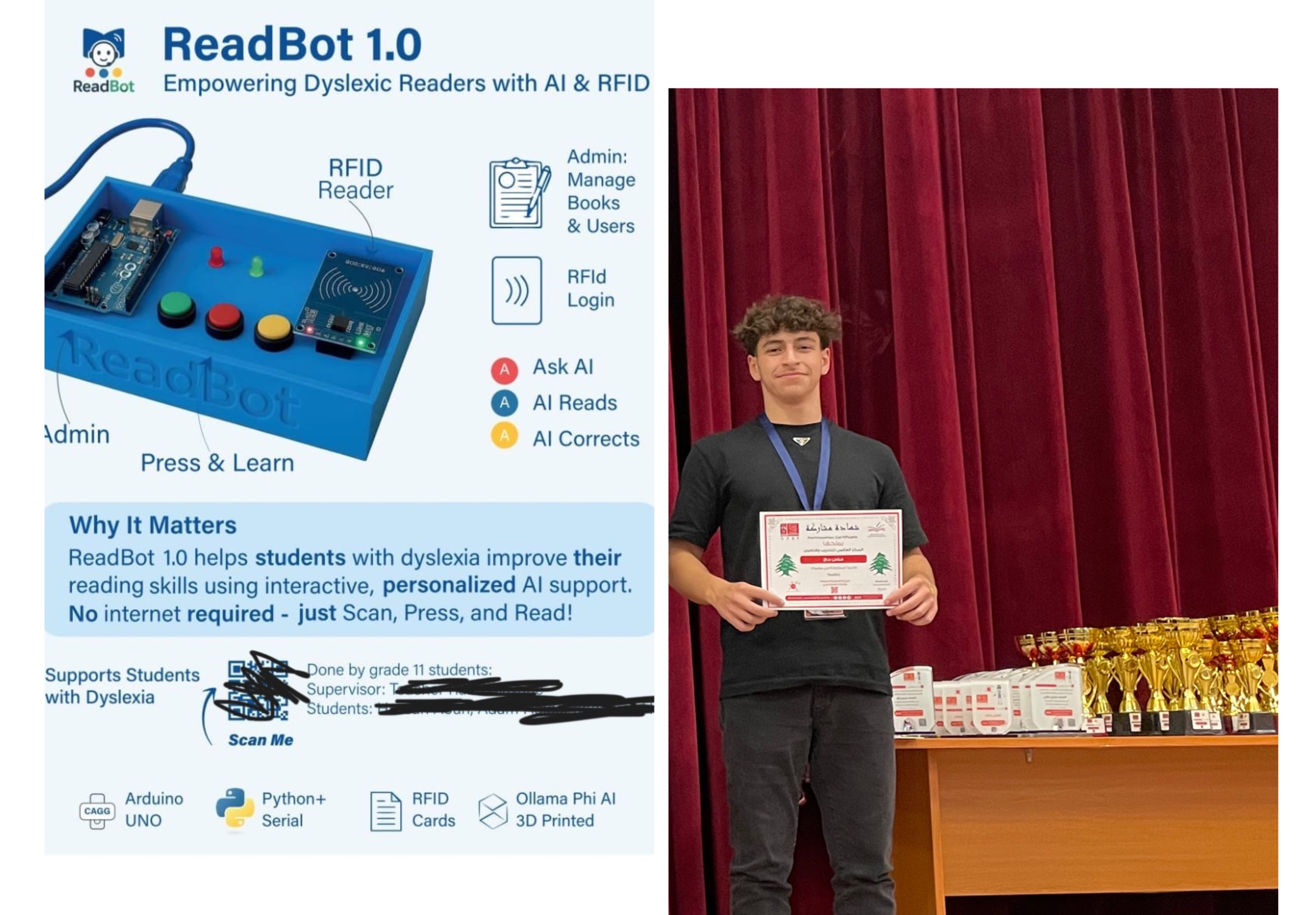 Readbot AI reading device, first place Lebanon
